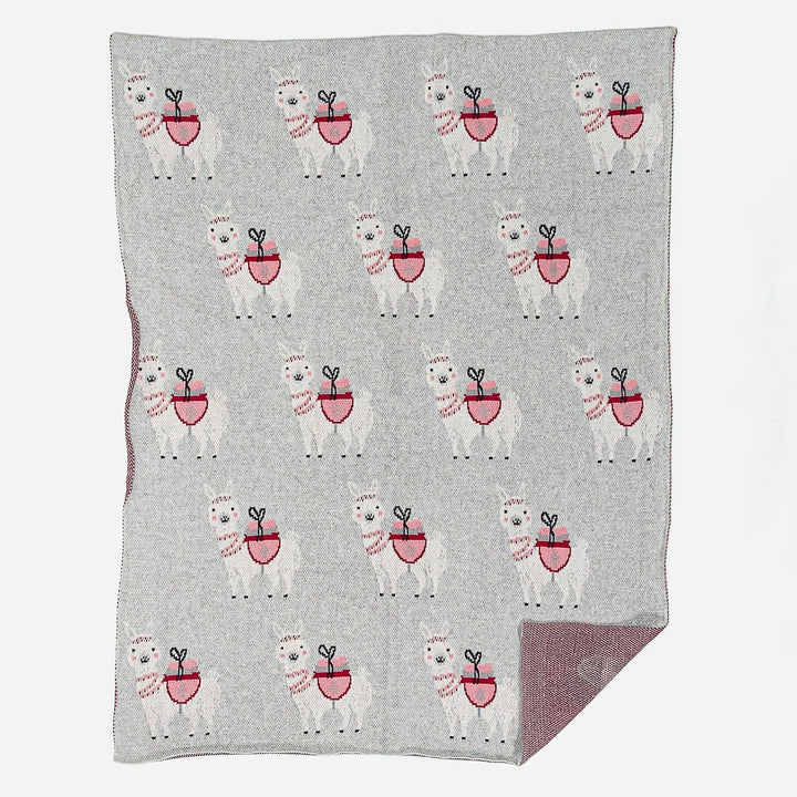Childs Throw / Blanket - 100% Cotton Llama 03