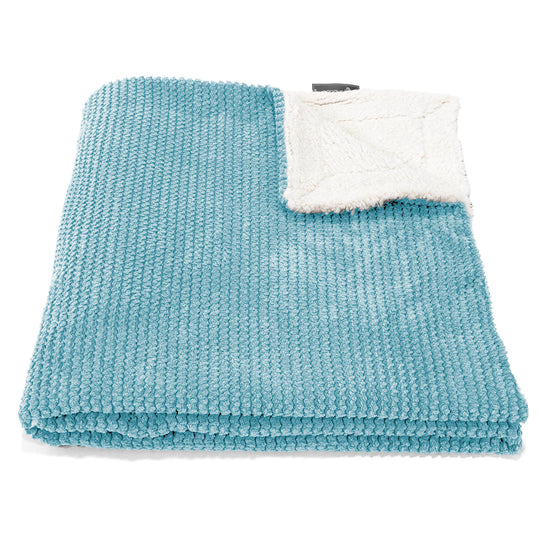 Sherpa Throw / Blanket - Pom Pom Aegean Blue 01
