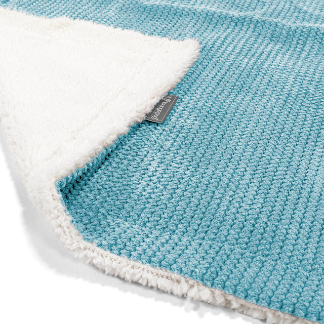 Sherpa Throw / Blanket - Pom Pom Aegean Blue 02