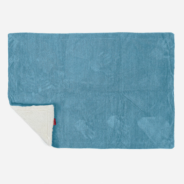Sherpa Throw / Blanket - Pom Pom Aegean Blue 02