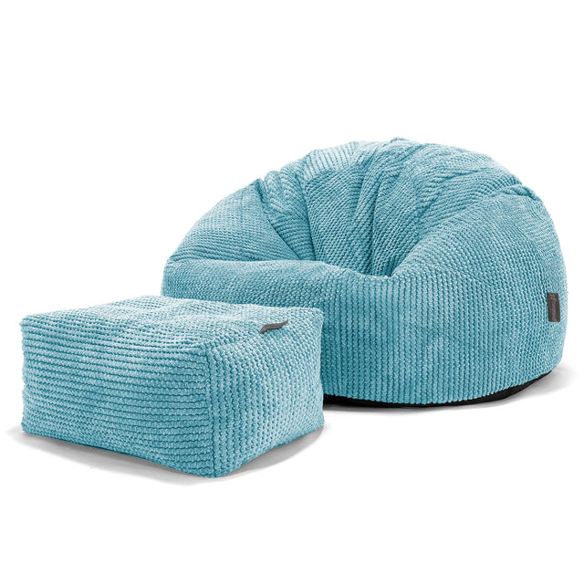 Classic Bean Bag Chair - Pom Pom Aegean Blue 02