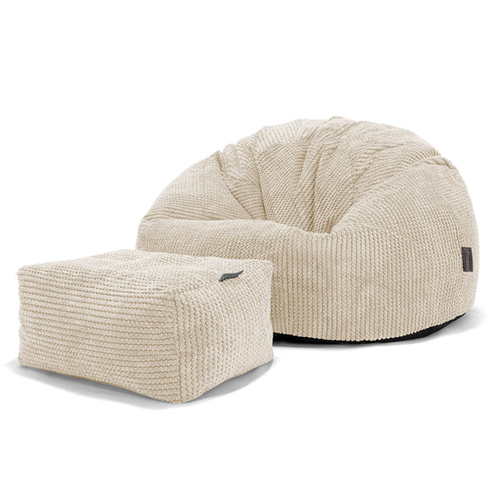 Classic Bean Bag Chair - Pom Pom Ivory 02