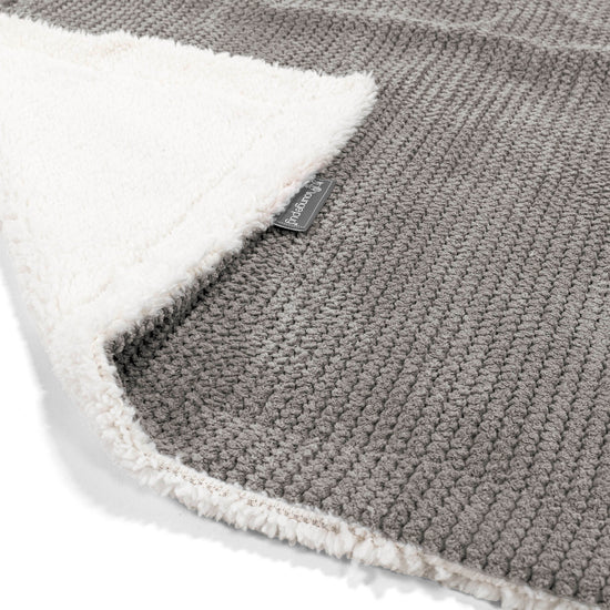 Sherpa Throw / Blanket - Pom Pom Charcoal Grey 02