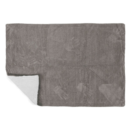 Sherpa Throw / Blanket - Pom Pom Charcoal Grey 03