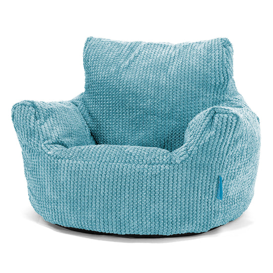 Kids Armchair Bean Bag for Toddlers 1-3 yr - Pom Pom Aegean Blue 01