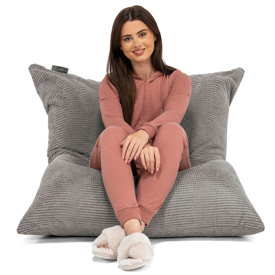 XL Pillow Beanbag - Pom Pom Charcoal Grey 03