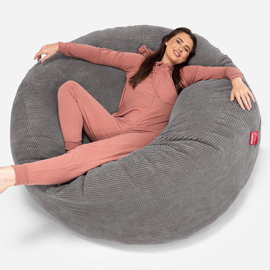 Mega Mammoth Bean Bag Sofa - Pom Pom Charcoal Grey 01