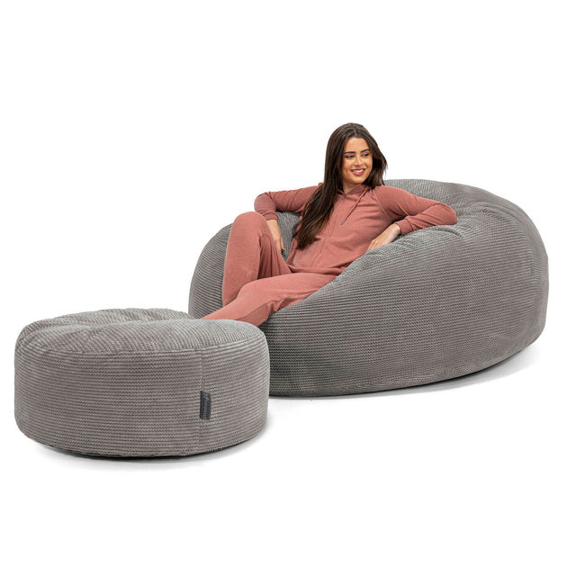 Mega Mammoth Bean Bag Sofa - Pom Pom Charcoal Grey 02