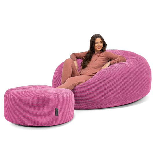 Mega Mammoth Bean Bag Sofa - Pom Pom Pink 02