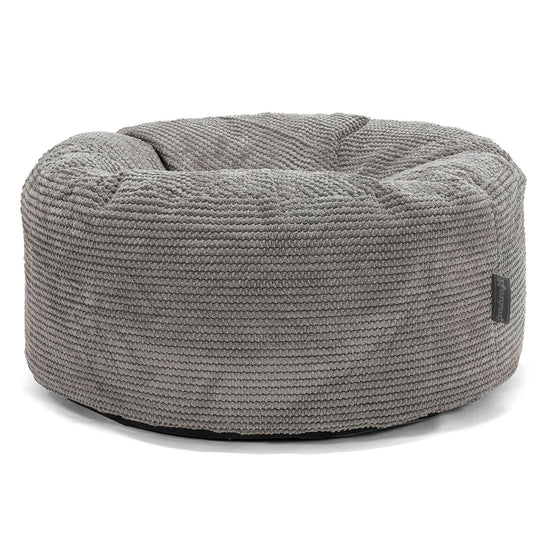 Large Round Pouffe - Pom Pom Charcoal Grey 01