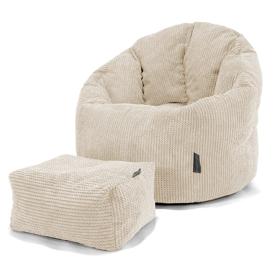 Cuddle Up Beanbag Chair - Pom Pom Ivory 02