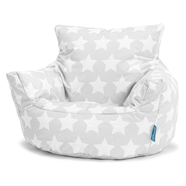 LOUNGE PUG - PRINT - CHILDRENS Armchair - Kids Bean Bags UK - GREY Star