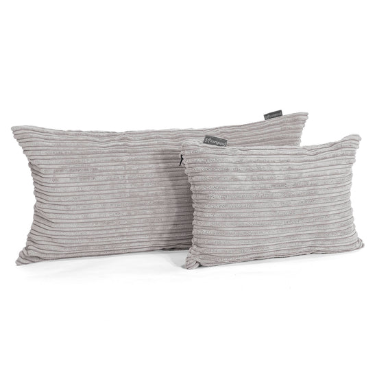 Rectangular Scatter Cushion Cover 35 x 50cm - Cord Aluminium Silver 03