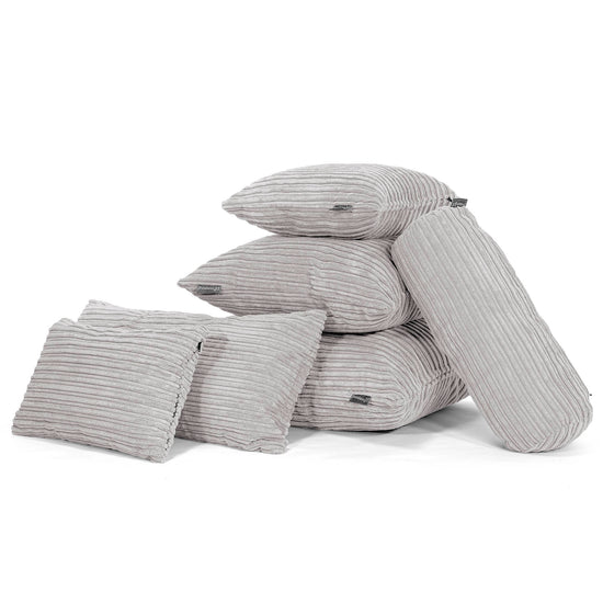Rectangular Scatter Cushion Cover 35 x 50cm - Cord Aluminium Silver 04