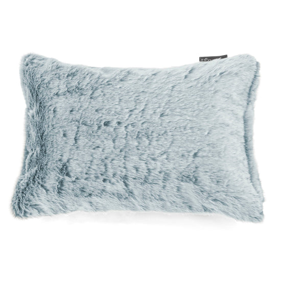Rectangular Scatter Cushion 35 x 50cm - Faux Rabbit Fur Dusty Blue 01