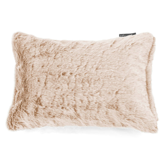 Rectangular Scatter Cushion 35 x 50cm - Faux Rabbit Fur White 01