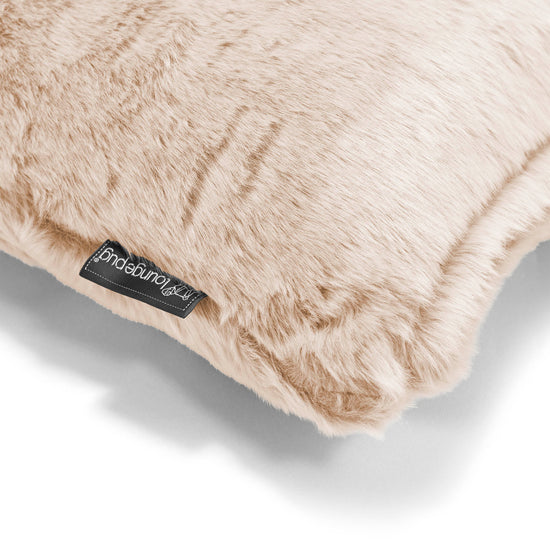Rectangular Scatter Cushion 35 x 50cm - Faux Rabbit Fur White 02