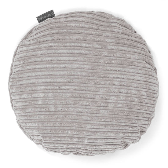 Round Scatter Cushion 50cm - Cord Aluminium Silver 01