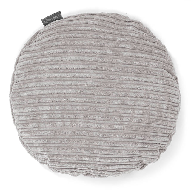 Round Scatter Cushion 50cm - Cord Aluminium Silver 01