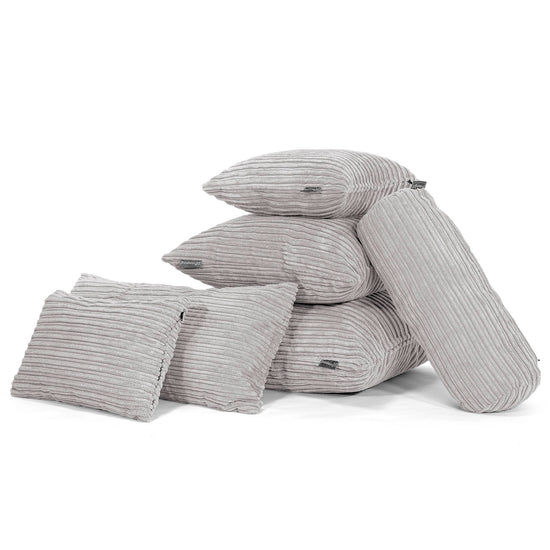 Round Scatter Cushion 50cm - Cord Aluminium Silver 03