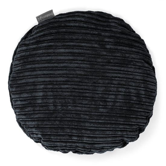 Round Scatter Cushion 50cm - Cord Black 01