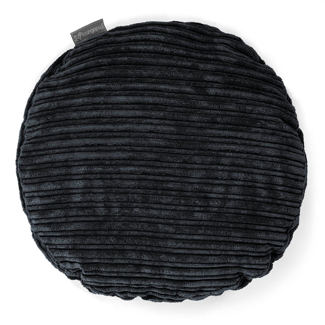 Round Scatter Cushion 50cm - Cord Black 01