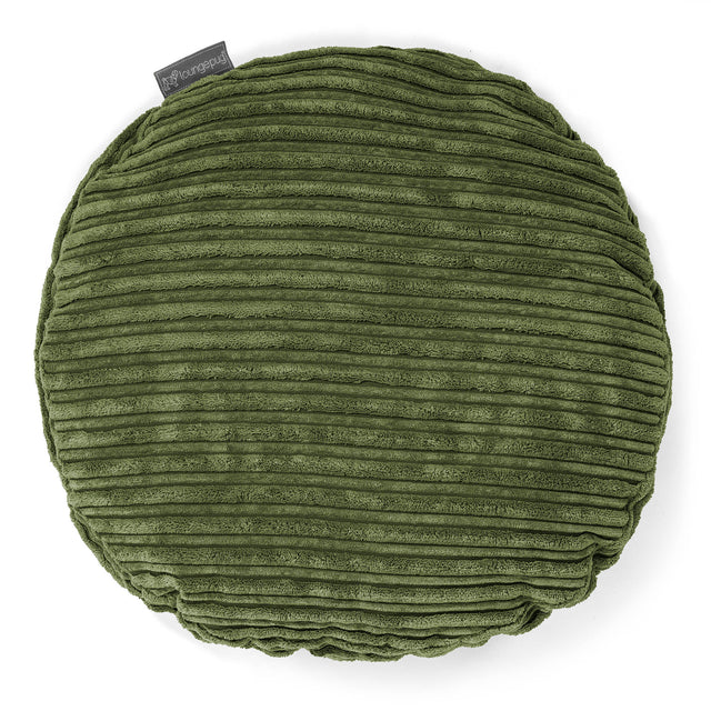 Round Scatter Cushion 50cm - Cord Forest Green 01