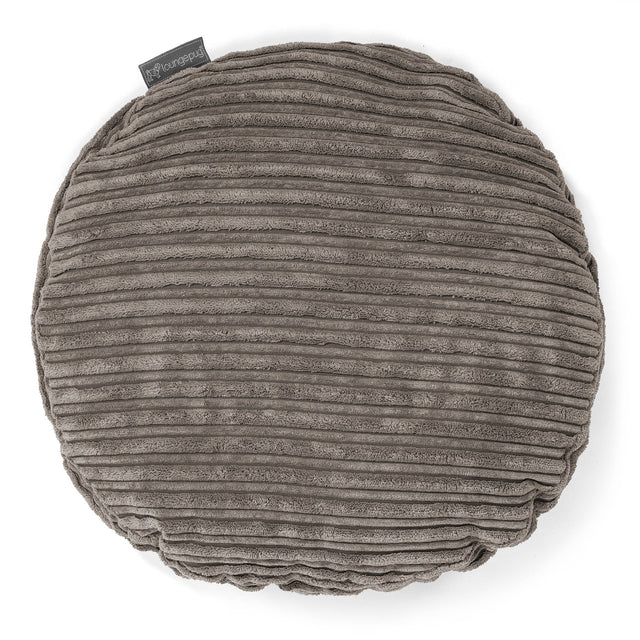 Round Scatter Cushion 50cm - Cord Graphite Grey 01