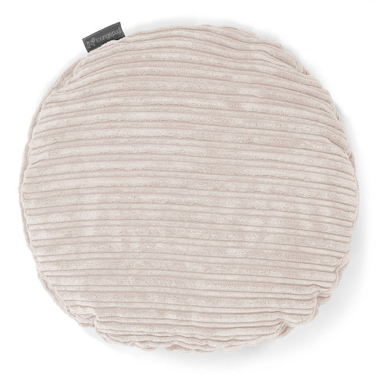 Round Scatter Cushion 50cm - Cord Ivory 01