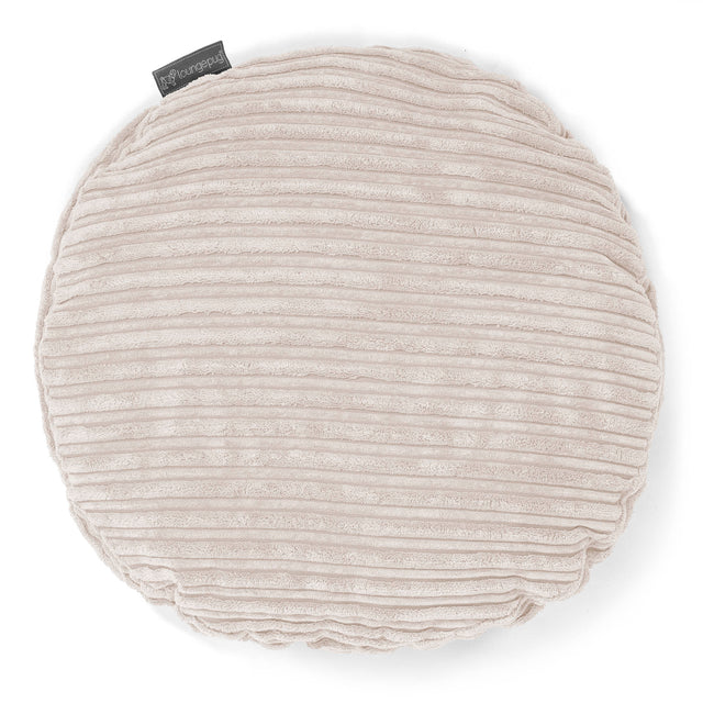 Round Scatter Cushion 50cm - Cord Ivory 01