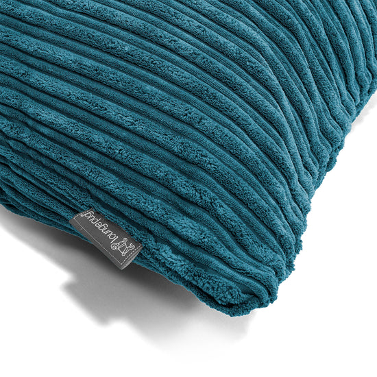 Round Scatter Cushion 50cm - Cord Teal Blue 02