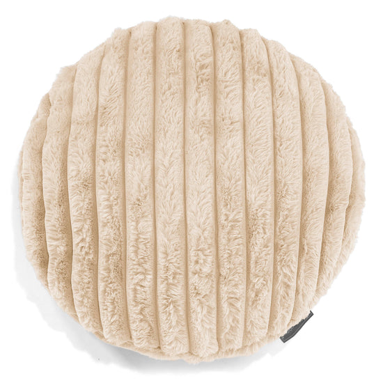 Round Scatter Cushion Cover 50cm - Ultra Plush Cord Cream 01