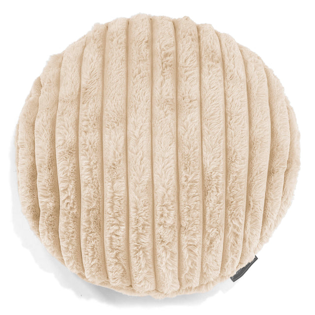 Round Scatter Cushion Cover 50cm - Ultra Plush Cord Cream 01
