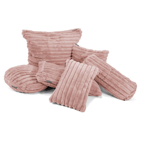 Round Scatter Cushion Cover 50cm - Ultra Plush Cord Dusty Pink 02