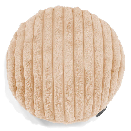 Round Scatter Cushion Cover 50cm - Ultra Plush Cord Peach 01