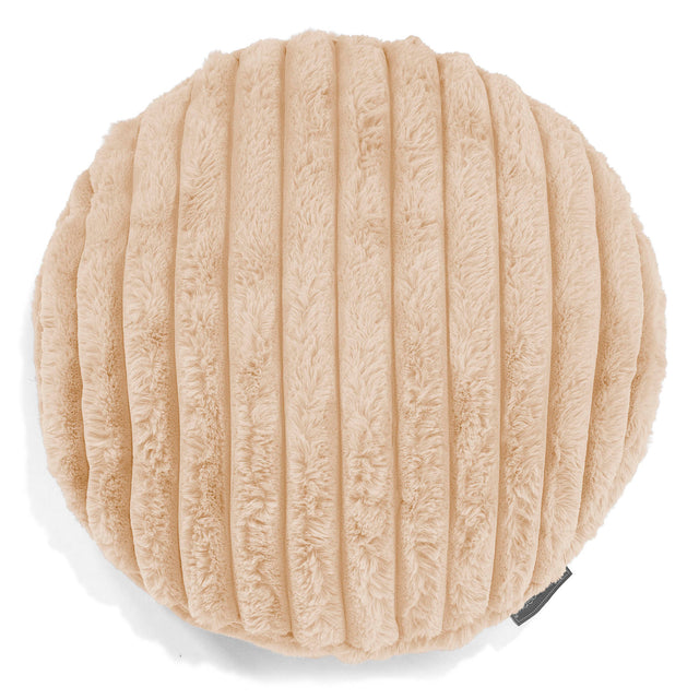 Round Scatter Cushion Cover 50cm - Ultra Plush Cord Peach 01