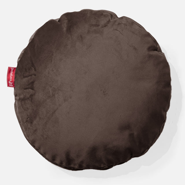 Round Scatter Cushion 50cm - Velvet Espresso 01