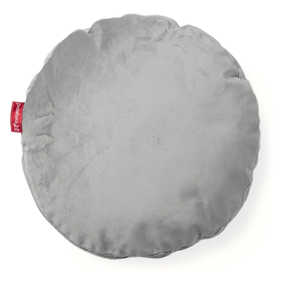 Round Scatter Cushion 50cm - Velvet Silver 01