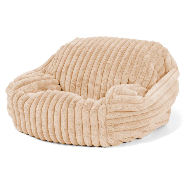 Sabine Bean Bag Armchair - Ultra Plush Cord Peach 02