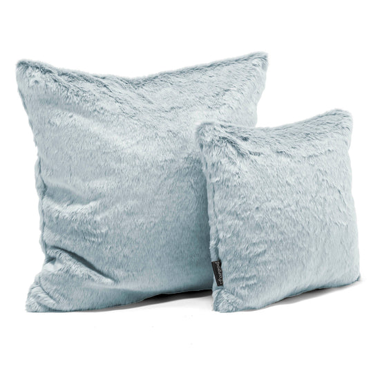 Scatter Cushion 47 x 47cm - Faux Rabbit Fur Dusty Blue 02