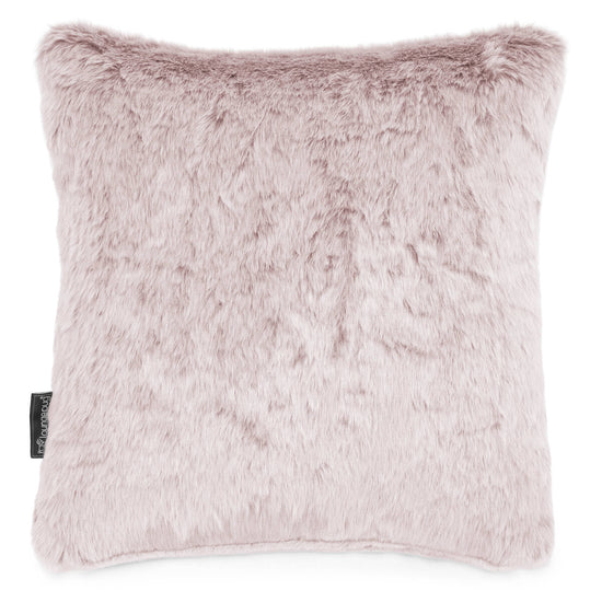 Scatter Cushion 47 x 47cm - Faux Rabbit Fur Dusty Pink 01
