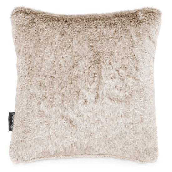 Scatter Cushion 47 x 47cm - Faux Rabbit Fur Golden Brown 01