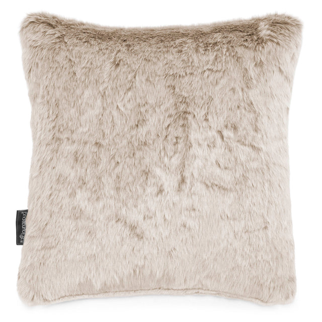 Scatter Cushion 47 x 47cm - Faux Rabbit Fur Golden Brown 01