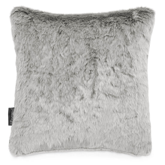 Scatter Cushion 47 x 47cm - Faux Rabbit Fur Light Grey 01