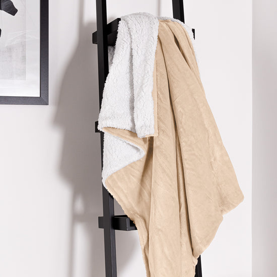 Sherpa Throw / Blanket - Fleece Cream 05