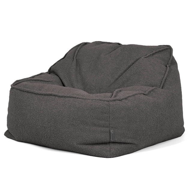 Sloucher Bean Bag Chair - Boucle Graphite Grey 03