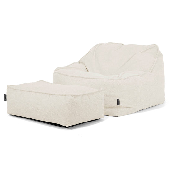 Sloucher Bean Bag Chair - Boucle Ivory 02