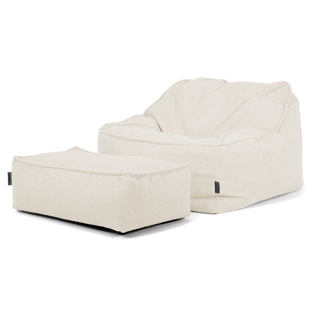 Sloucher Bean Bag Chair - Boucle Ivory 02