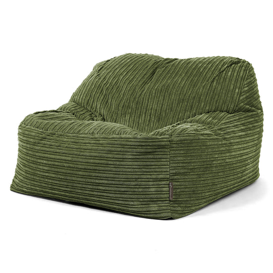 Sloucher Bean Bag Chair - Cord Forest Green 03