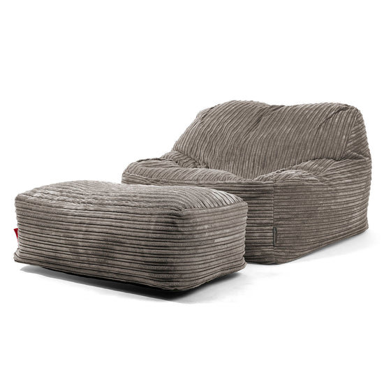 Sloucher Bean Bag Chair - Cord Graphite Grey 01